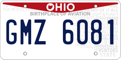 OH license plate GMZ6081