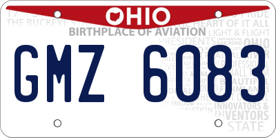 OH license plate GMZ6083