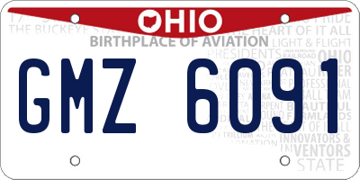 OH license plate GMZ6091
