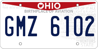 OH license plate GMZ6102