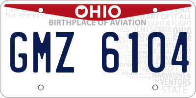 OH license plate GMZ6104