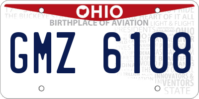 OH license plate GMZ6108