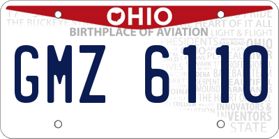 OH license plate GMZ6110