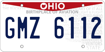 OH license plate GMZ6112