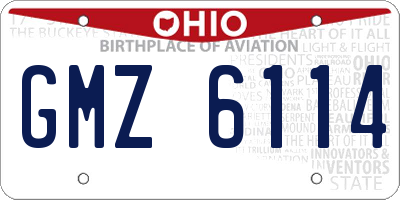 OH license plate GMZ6114