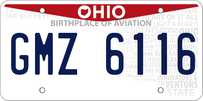 OH license plate GMZ6116