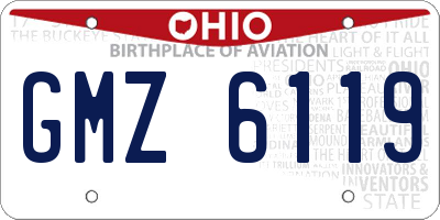 OH license plate GMZ6119
