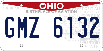 OH license plate GMZ6132