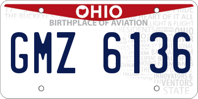 OH license plate GMZ6136