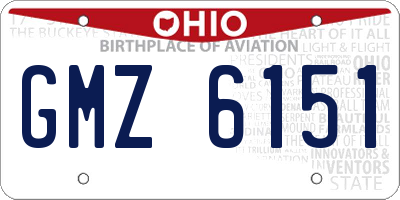 OH license plate GMZ6151