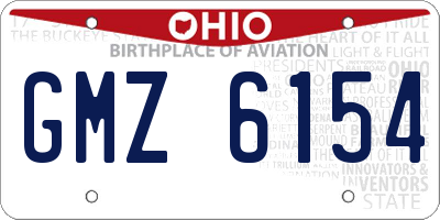 OH license plate GMZ6154