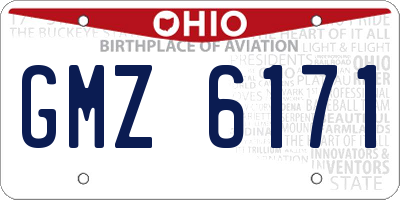 OH license plate GMZ6171