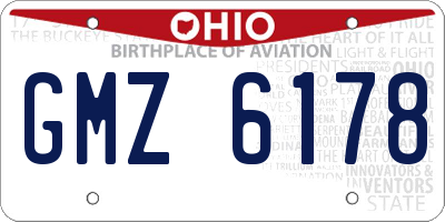 OH license plate GMZ6178