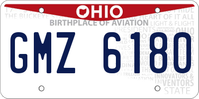 OH license plate GMZ6180