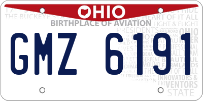 OH license plate GMZ6191