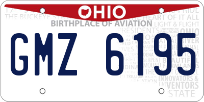 OH license plate GMZ6195