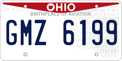 OH license plate GMZ6199