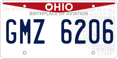OH license plate GMZ6206