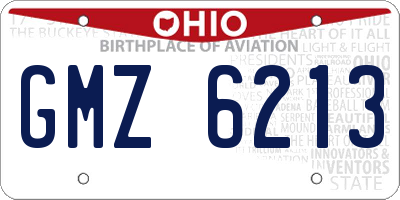 OH license plate GMZ6213