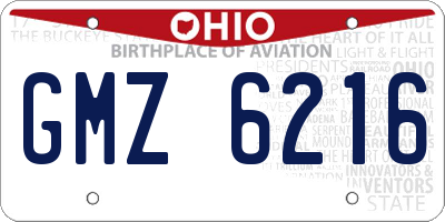 OH license plate GMZ6216