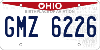 OH license plate GMZ6226