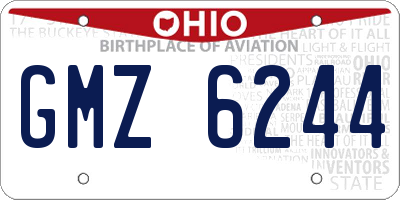 OH license plate GMZ6244