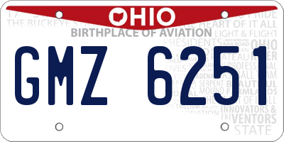 OH license plate GMZ6251