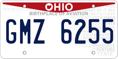 OH license plate GMZ6255