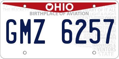 OH license plate GMZ6257