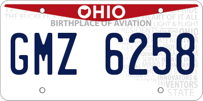 OH license plate GMZ6258