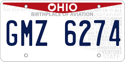 OH license plate GMZ6274