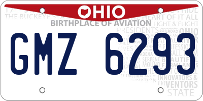 OH license plate GMZ6293