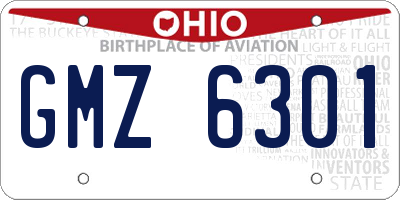 OH license plate GMZ6301