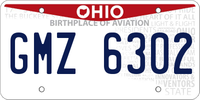 OH license plate GMZ6302