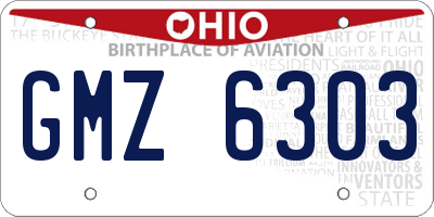OH license plate GMZ6303