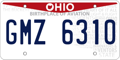 OH license plate GMZ6310