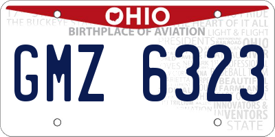 OH license plate GMZ6323