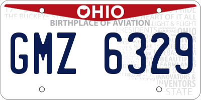 OH license plate GMZ6329