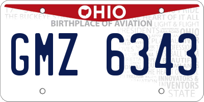 OH license plate GMZ6343