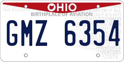 OH license plate GMZ6354