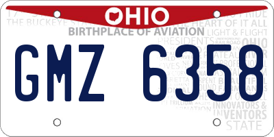 OH license plate GMZ6358