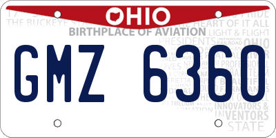 OH license plate GMZ6360