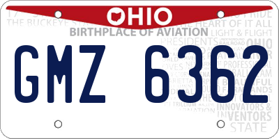 OH license plate GMZ6362