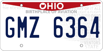 OH license plate GMZ6364