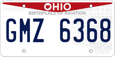 OH license plate GMZ6368