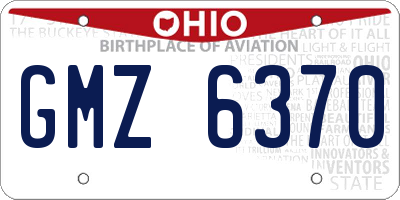 OH license plate GMZ6370