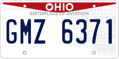 OH license plate GMZ6371