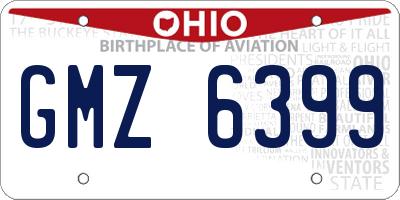 OH license plate GMZ6399