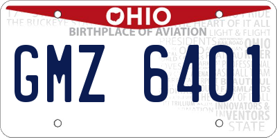 OH license plate GMZ6401