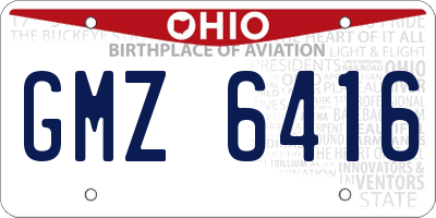 OH license plate GMZ6416